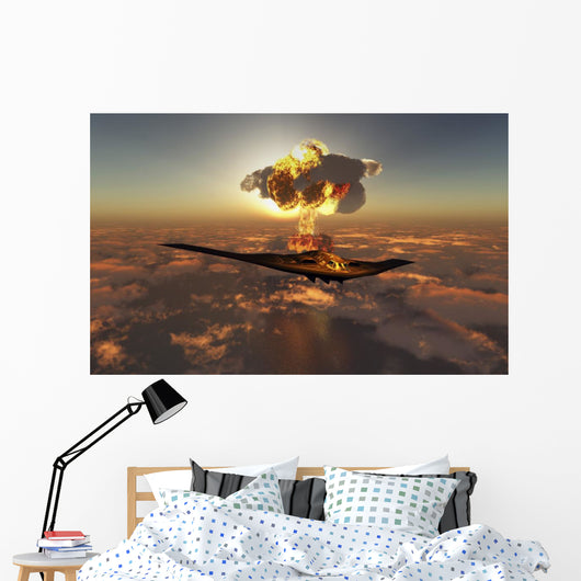 B-2 Spirit Stealth Bomber Mushroom Cloud Wall Decal