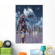Futuristic City Where Robots Vertical Wall Decal