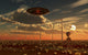 Ufo and Alien Desert Wall Decal