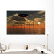 Ufo Flying above Ocean Wall Decal