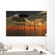 Ufo Flying above Ocean Wall Decal