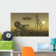 Grey Alien Looking Humanoid over Bones Smog Wall Decal
