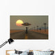 Grey Alien Hitching Ride Back Evening Wall Decal