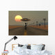 Grey Alien Hitching Ride Back Evening Wall Decal