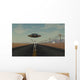 Grey Alien Hitching Ride Front Wall Decal
