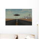 Grey Alien Hitching Ride Front Wall Decal