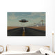 Grey Alien Hitching Ride Front Wall Decal