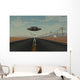 Grey Alien Hitching Ride Front Wall Decal