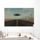 Grey Alien Hitching Ride Front Wall Decal