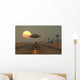 Grey Alien Hitching Ride Front Evening Wall Decal