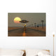 Grey Alien Hitching Ride Front Evening Wall Decal