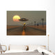 Grey Alien Hitching Ride Front Evening Wall Decal
