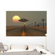 Grey Alien Hitching Ride Front Evening Wall Decal