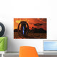 Grey Aliens Tending to Research Device Evening Wall Decal