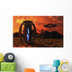 Grey Aliens Tending to Research Device Evening Wall Decal