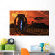 Grey Aliens Tending to Research Device Evening Wall Decal