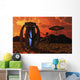 Grey Aliens Tending to Research Device Evening Wall Decal