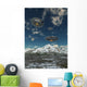 Ufo's Flying over Mountain Wall Decal