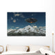 Ufo Flying over Mountain Wall Decal