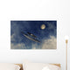 Ufo Flying amongst Clouds Wall Decal