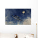 Ufo Flying amongst Clouds Wall Decal