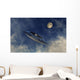 Ufo Flying amongst Clouds Wall Decal