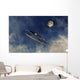 Ufo Flying amongst Clouds Wall Decal