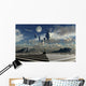 Futuristic Floating City Clouds Wall Decal