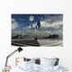 Futuristic Floating City Clouds Wall Decal