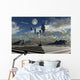 Futuristic Floating City Clouds Wall Decal