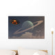 Ufo Returning to Ringed Planet Wall Decal