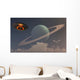 Ufo Returning to Ringed Planet Wall Decal