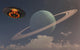 Ufo Returning to Ringed Planet Wall Decal