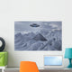 Flying Saucer Hovering over Pyramid Arctic Wall Decal
