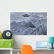 Flying Saucer Hovering over Pyramid Arctic Wall Decal