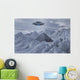 Flying Saucer Hovering over Pyramid Arctic Wall Decal