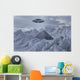 Flying Saucer Hovering over Pyramid Arctic Wall Decal