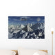 Flying Saucer Hovering over Pyramid Mountains Wall Decal