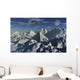 Flying Saucer Hovering over Pyramid Mountains Wall Decal
