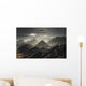 Flying Saucer Hovering over Pyramid Desert Wall Decal