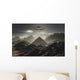 Flying Saucer Hovering over Pyramid Desert Wall Decal