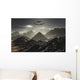 Flying Saucer Hovering over Pyramid Desert Wall Decal