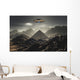Flying Saucer Hovering over Pyramid Desert Wall Decal