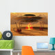Alien Beaming down from UFO Wall Decal