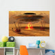 Alien Beaming down from UFO Wall Decal
