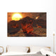 Meteorites and Asteroids Bombard Desert Wall Decal
