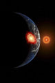Asteroid Hitting Planet Wall Decal