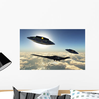 B-2 Spirit Stealth Bomber UFOs Wall Decal shown on a wall