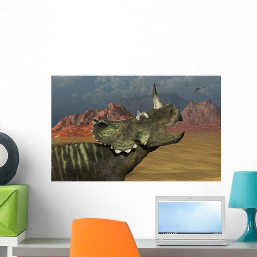 Lone Centrosaurus Dinosaur Calling Wall Decal