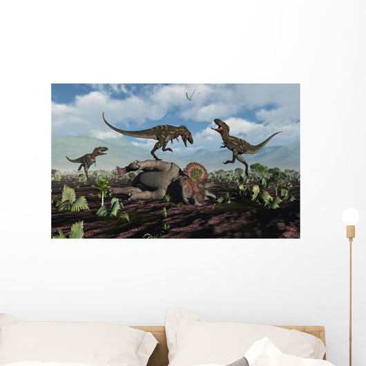 Pack Nanotyrannus Dinosaurs Attacking Wall Decal